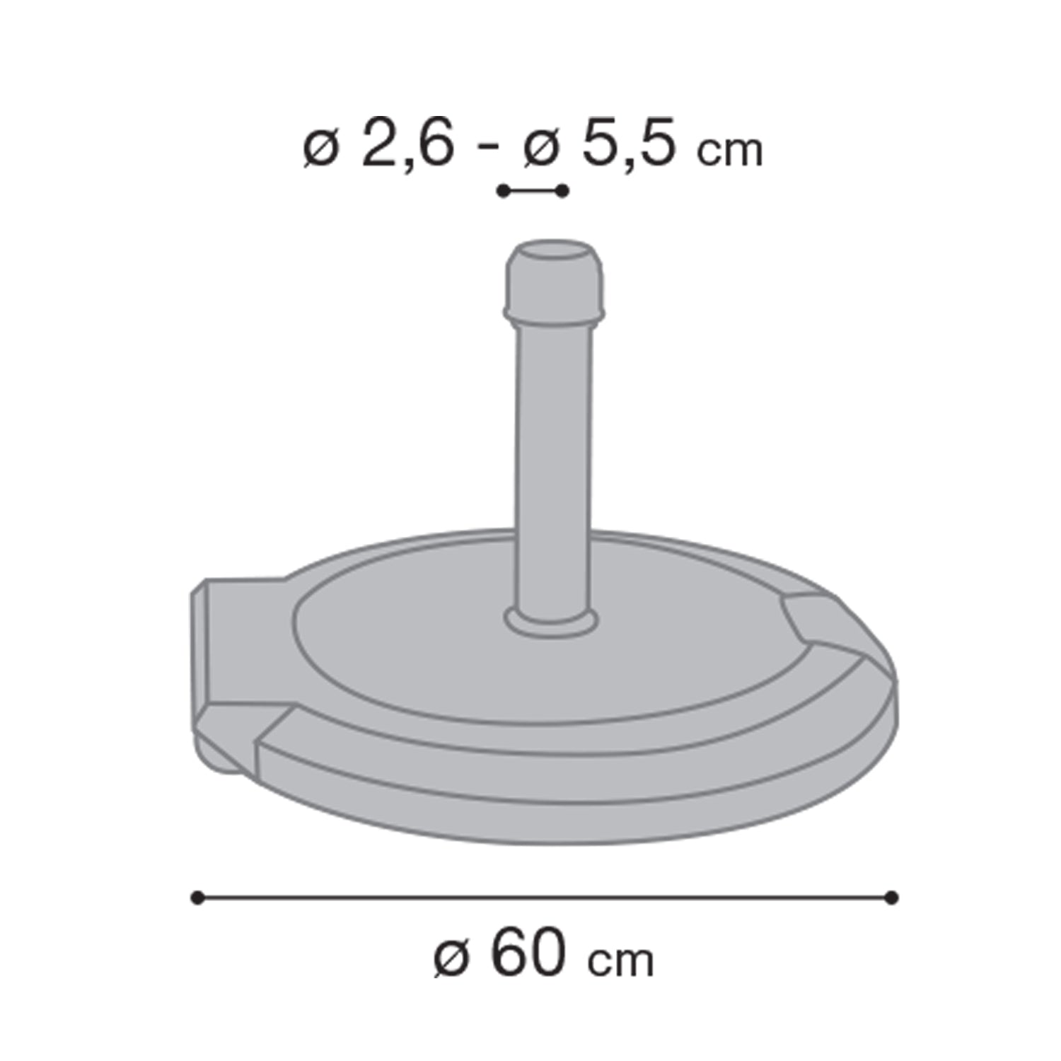 Base résine pour parasol D60cm