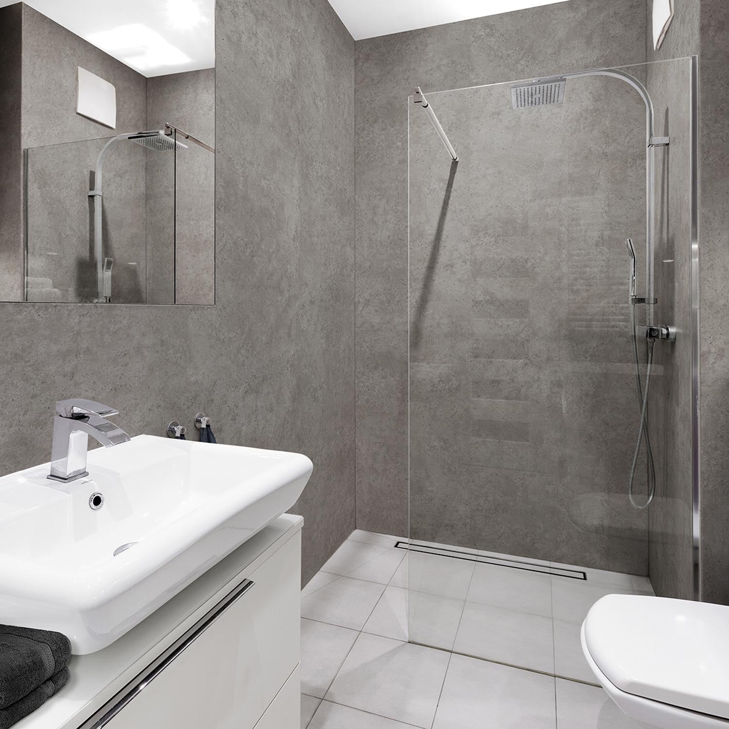 Losetas de composite para Paredes Gx Wall+ concrete gris 60 x 260 cm