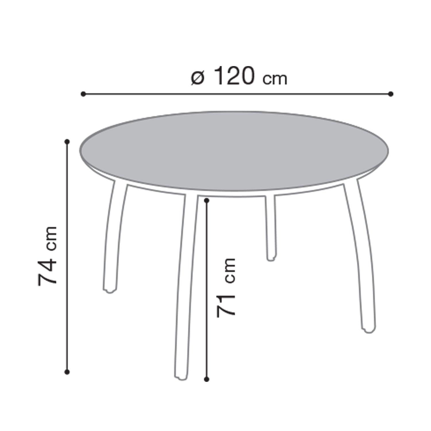 Plateau de table Sunset Ø120 cm