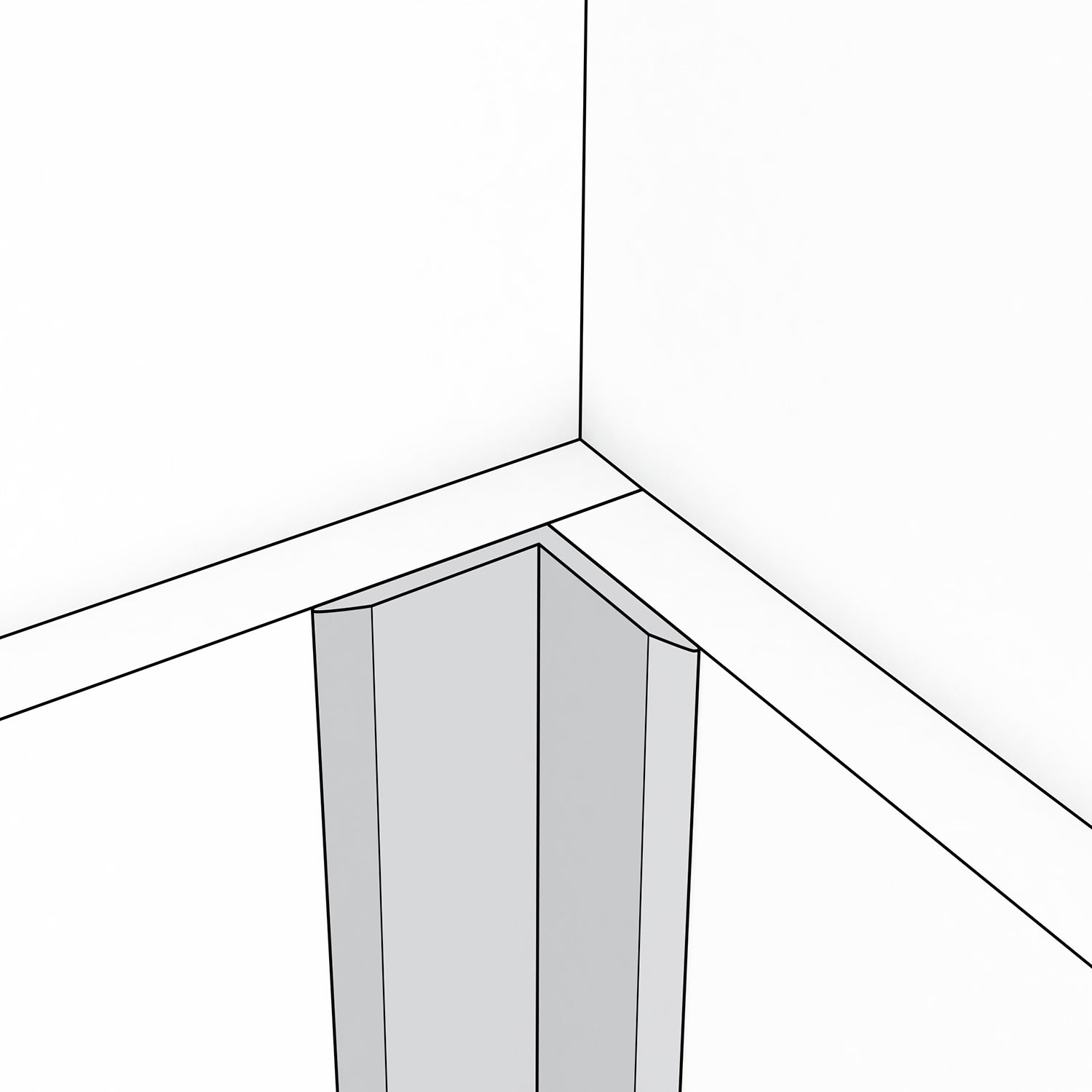 Aluminum finishing profile internal corner - external corner