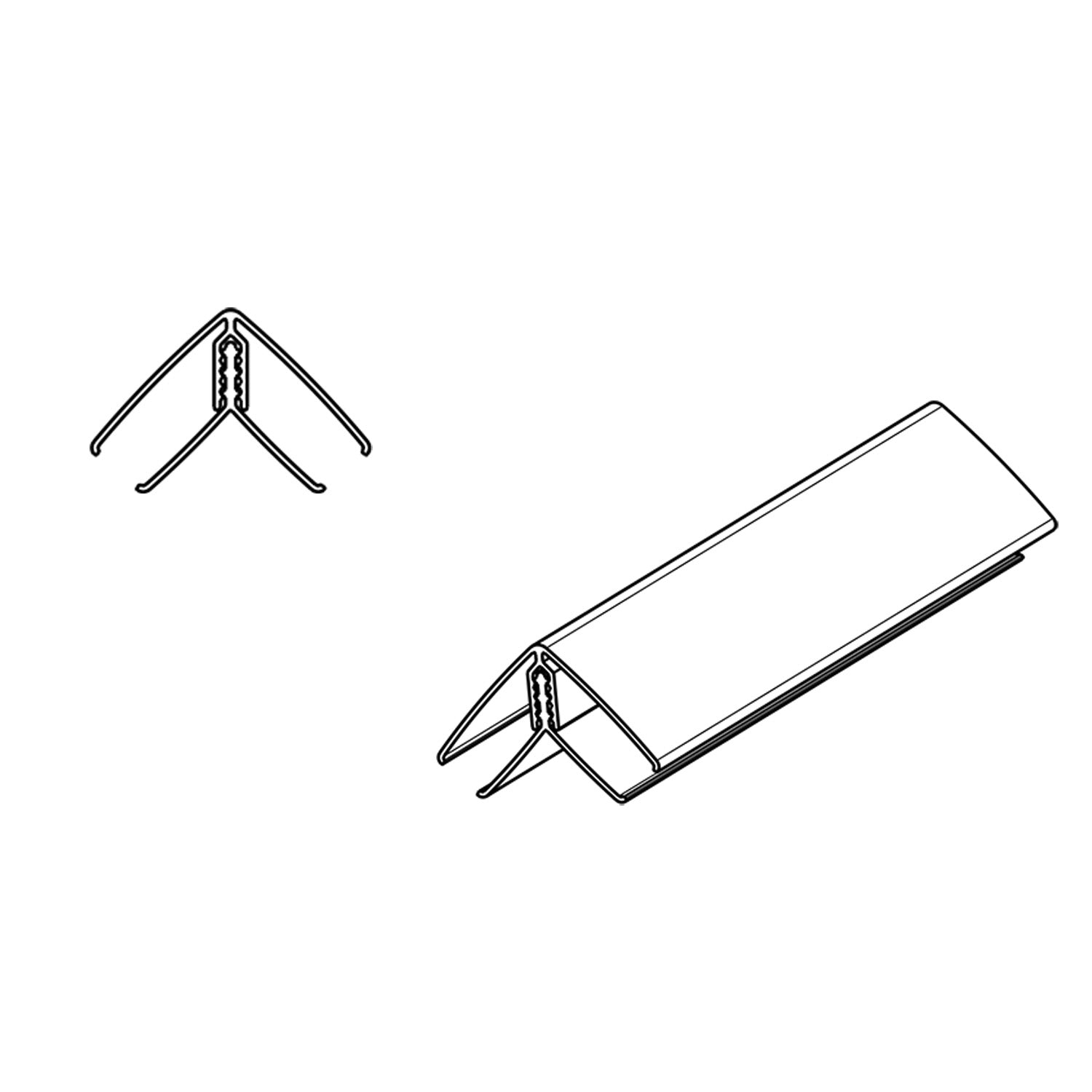 Internal or external corner PVC finishing profile