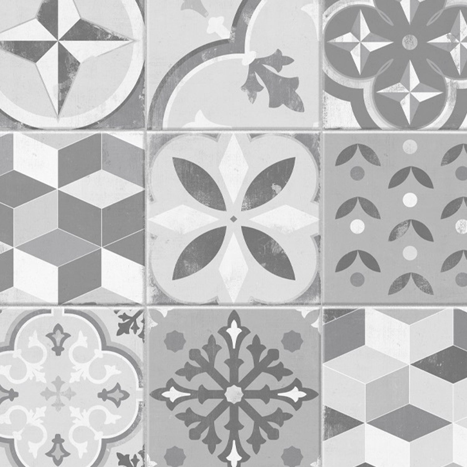 Revêtement mural Element 3D Cement Tile Grey Pattern