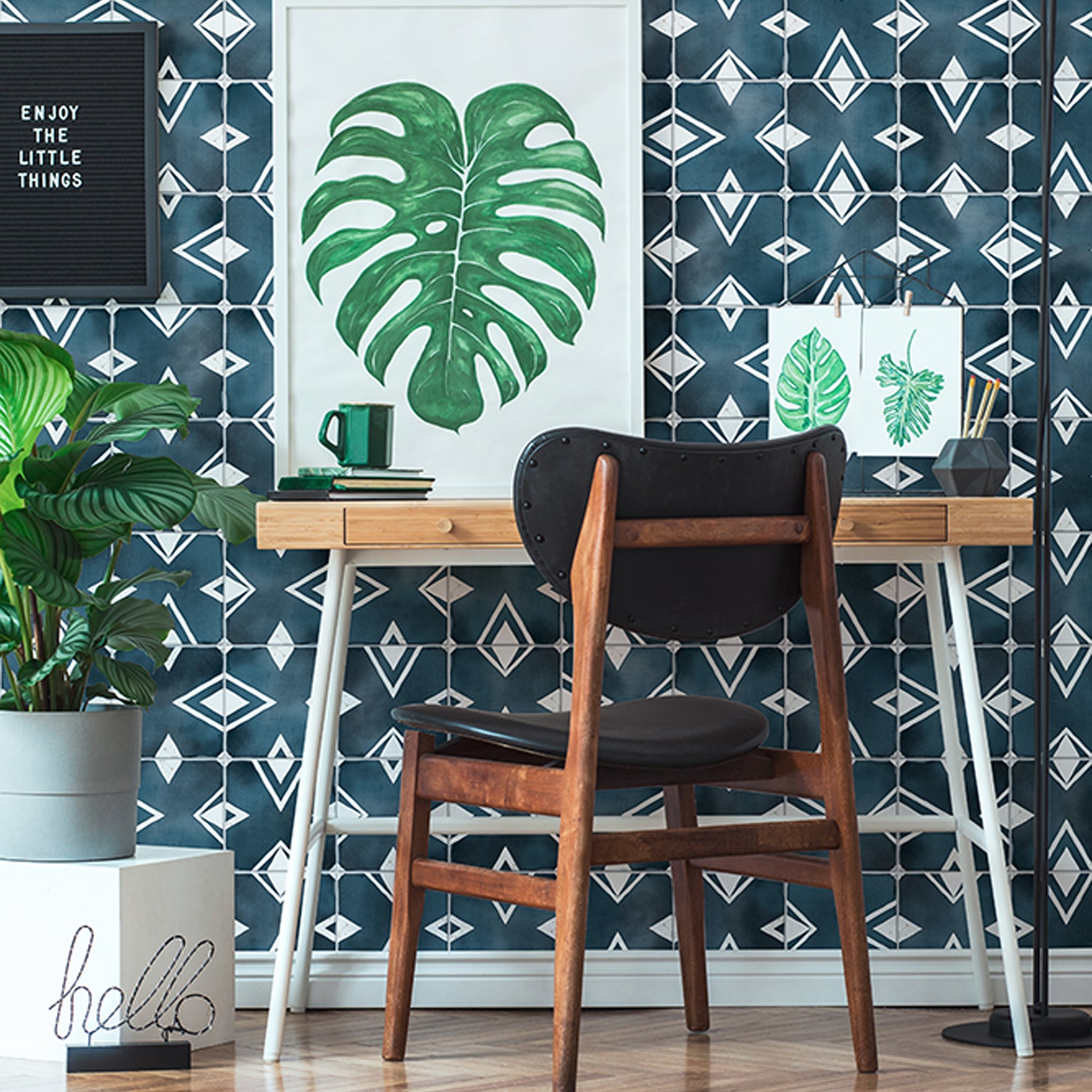Revêtement mural Element 3D Diamond Tile Dark Blue