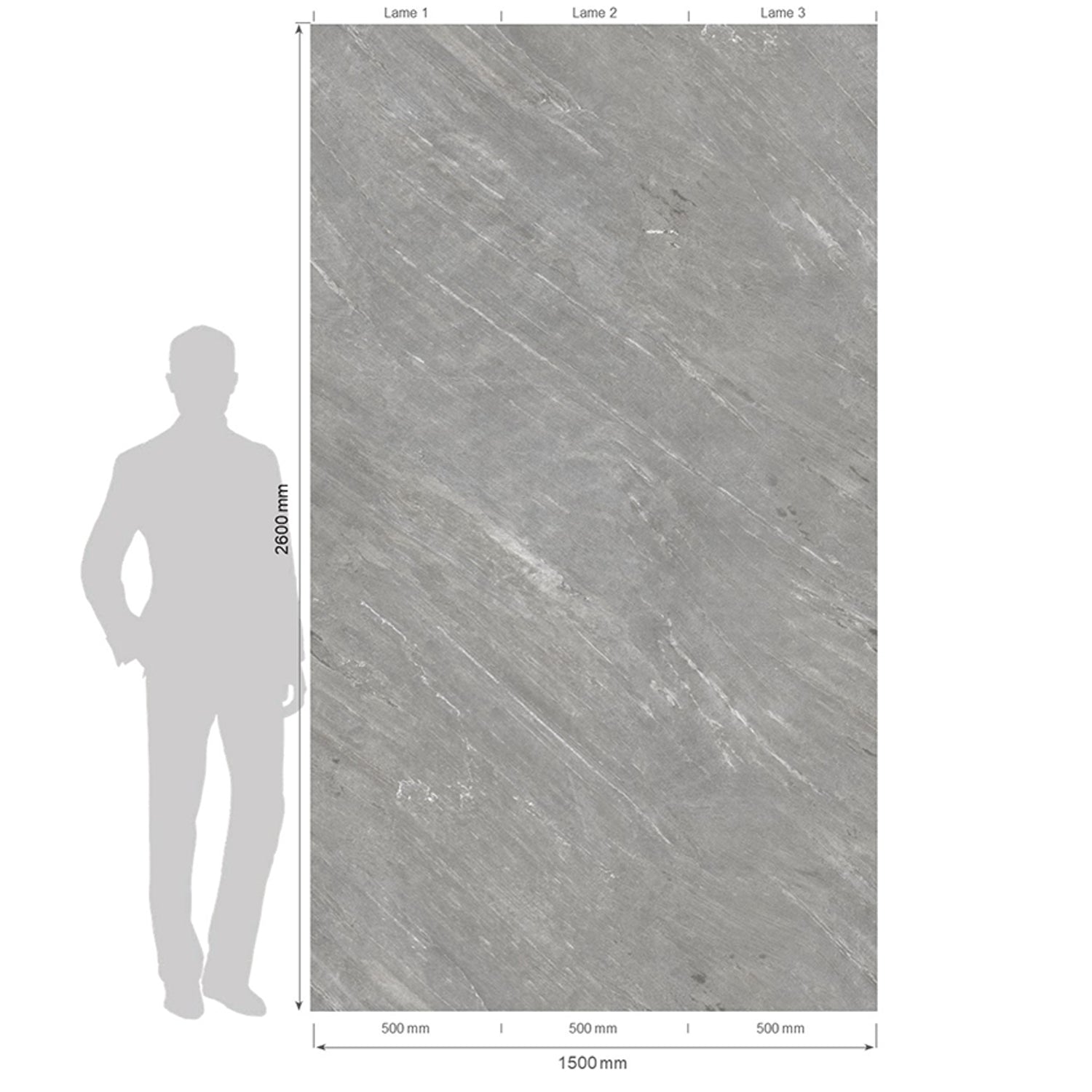 Element 3D Grey Slate wall panel