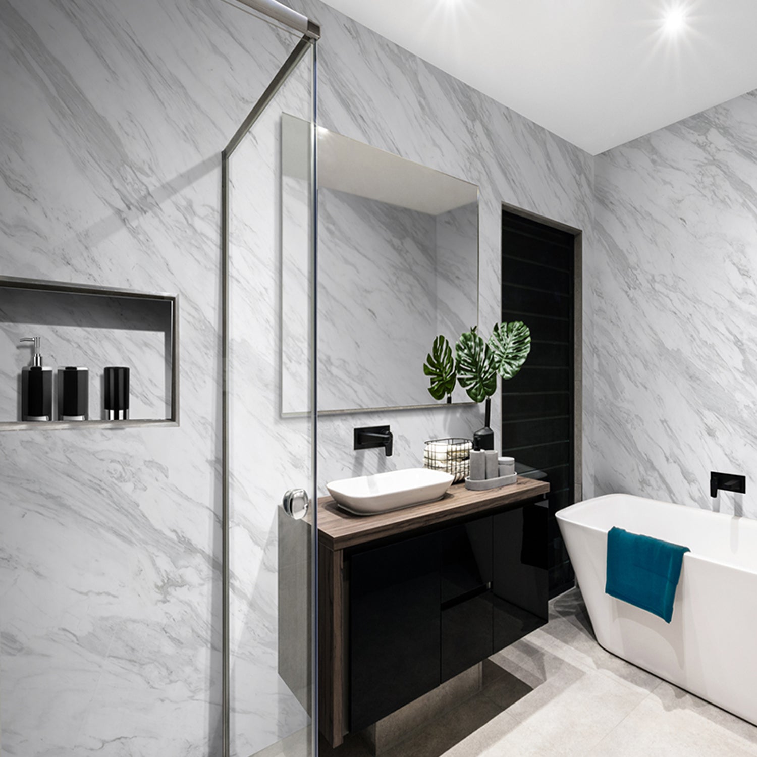 Element 3D glossy Marble Volakas wall panel