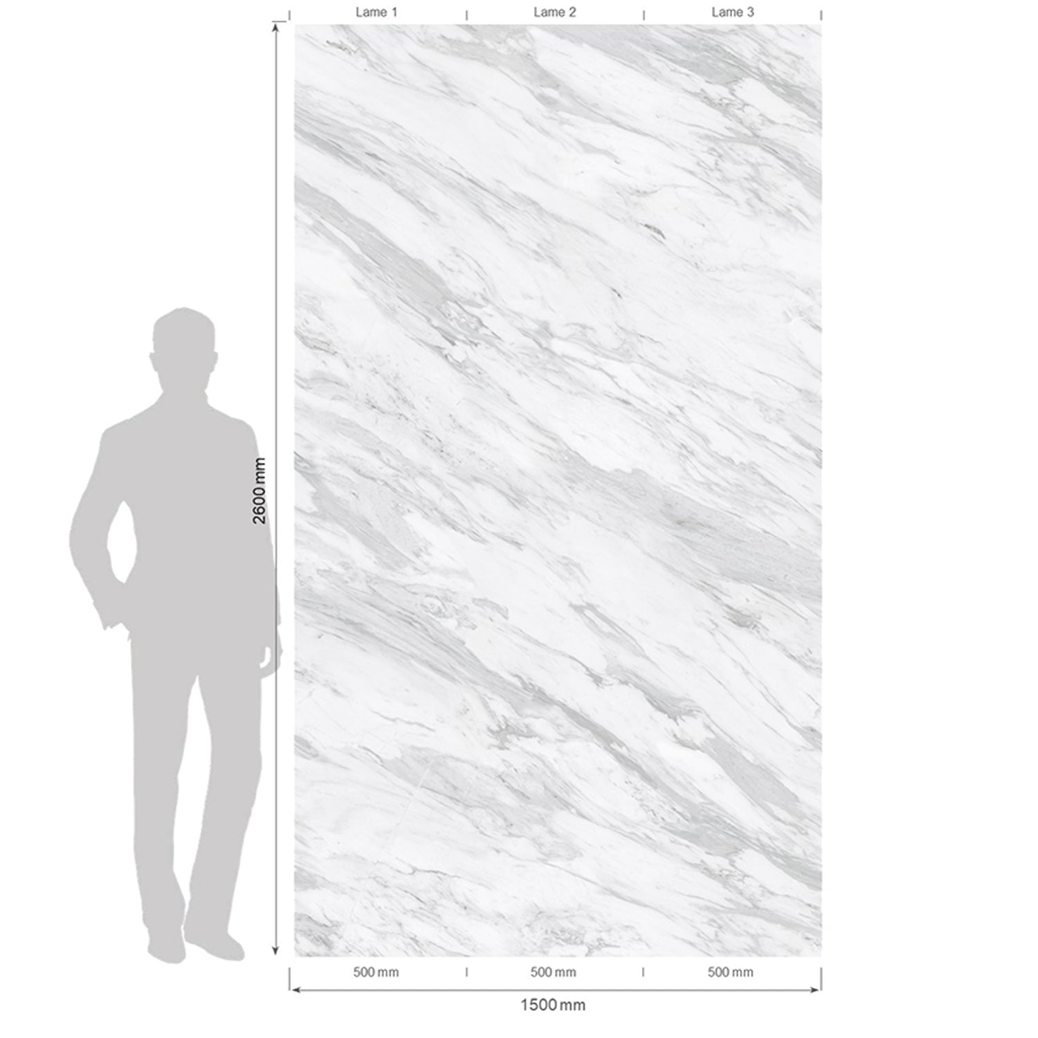 Element 3D glossy Marble Volakas wall panel