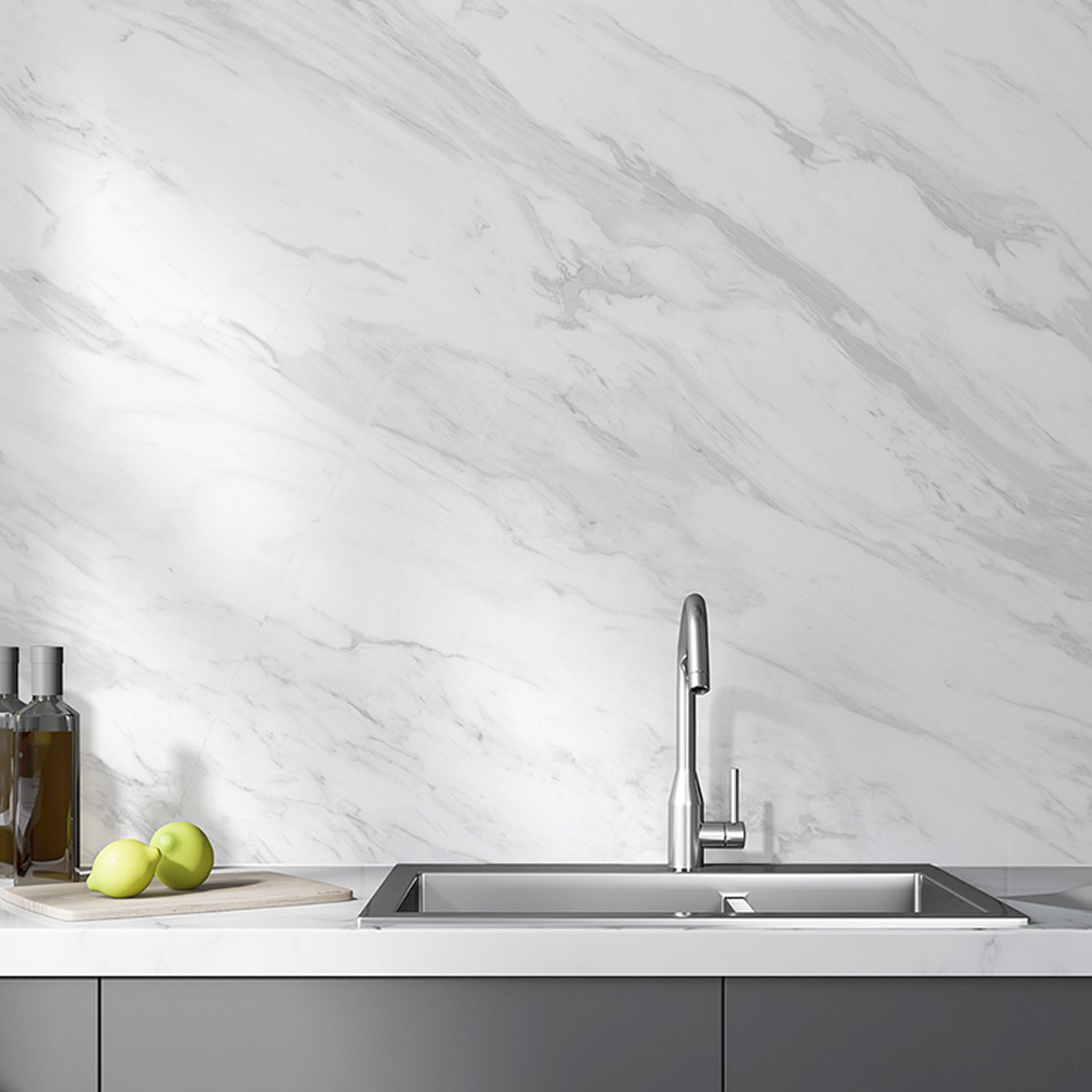Element 3D glossy Marble Volakas wall panel