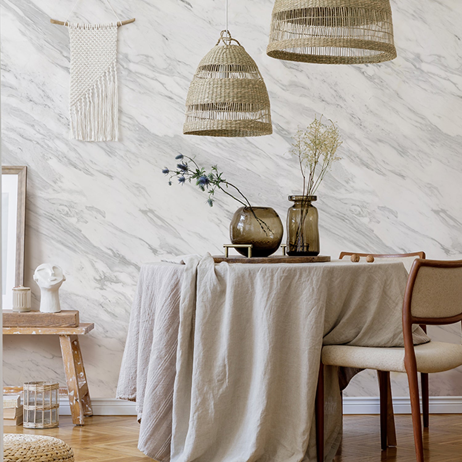 Element 3D glossy Marble Volakas wall panel