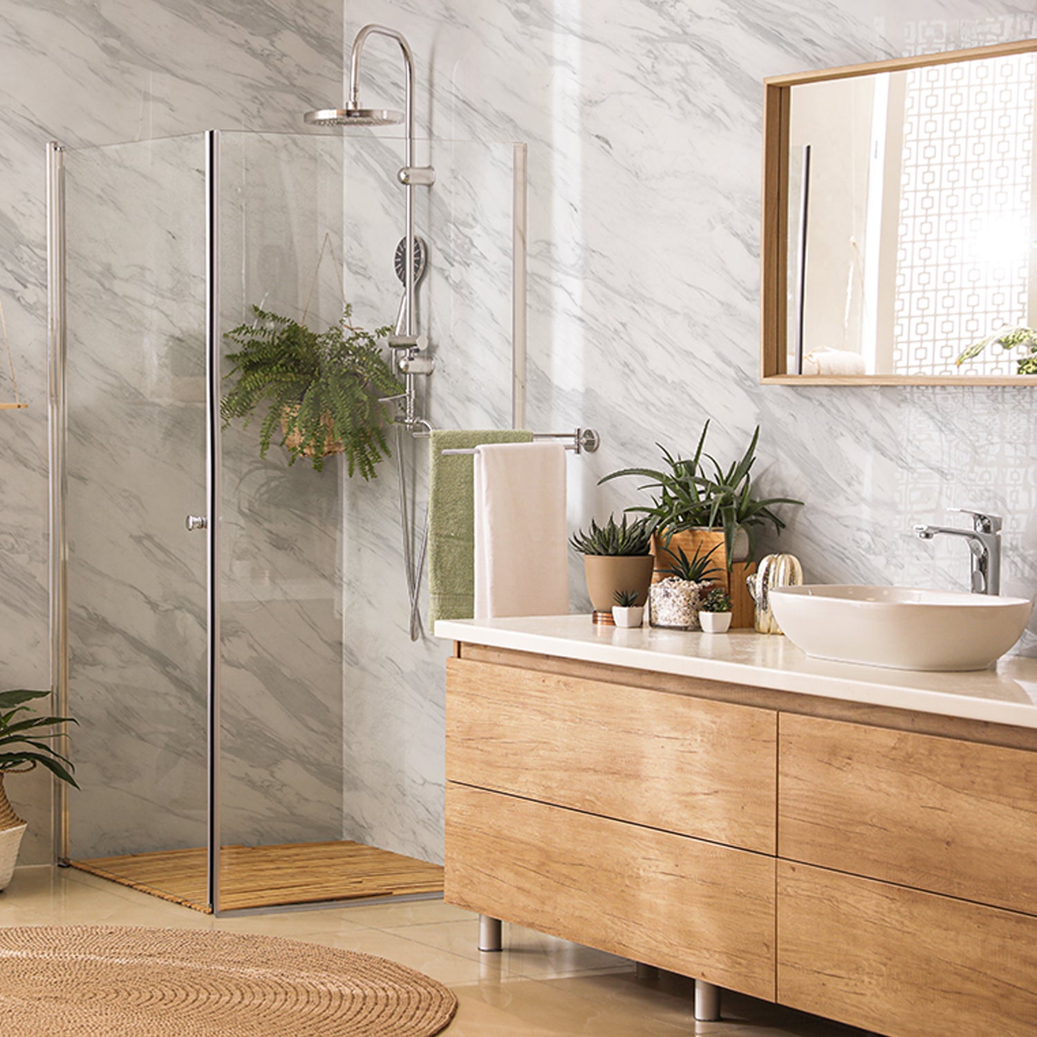 Element 3D glossy Marble Volakas wall panel