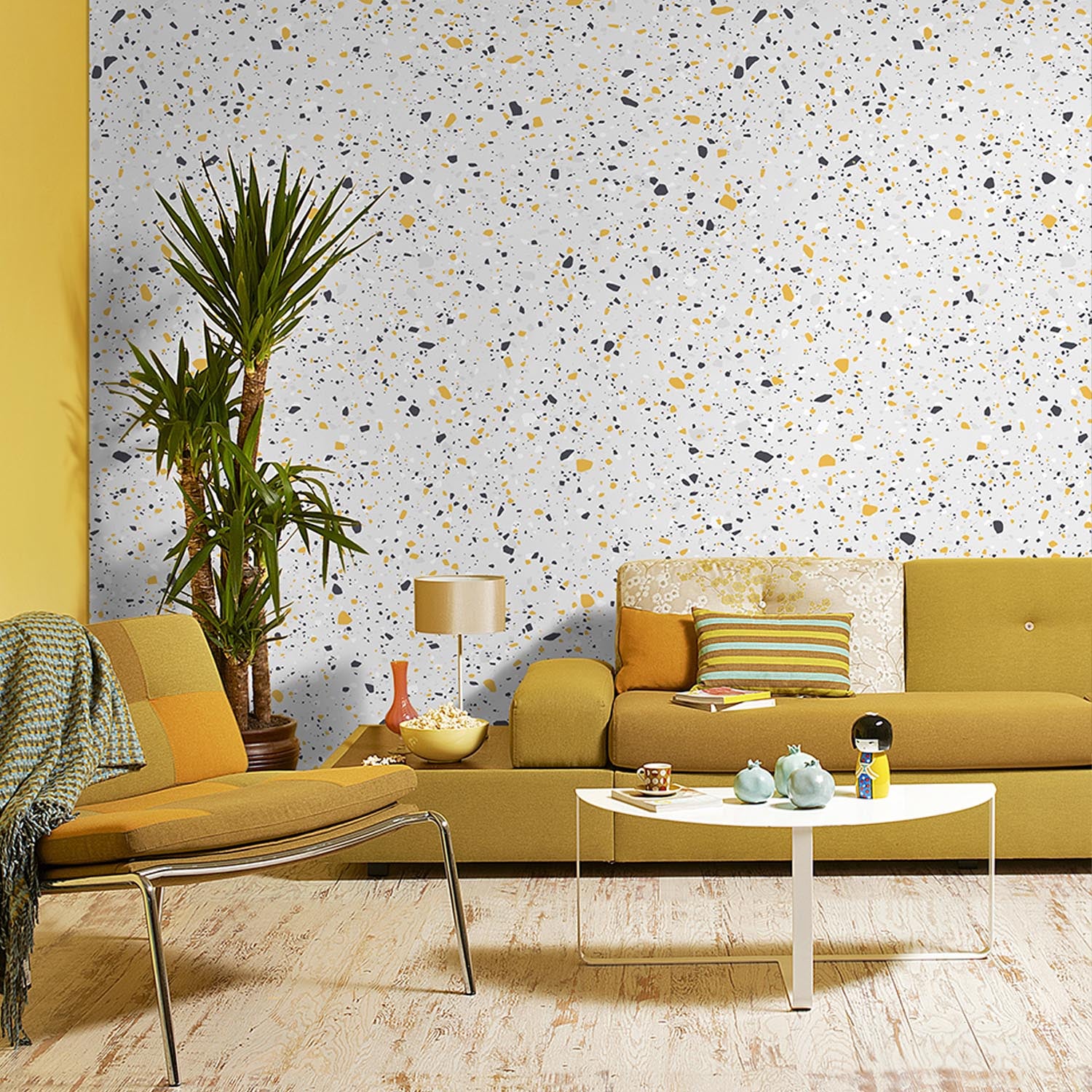 Revêtement mural Element 3D Terrazzo jaune