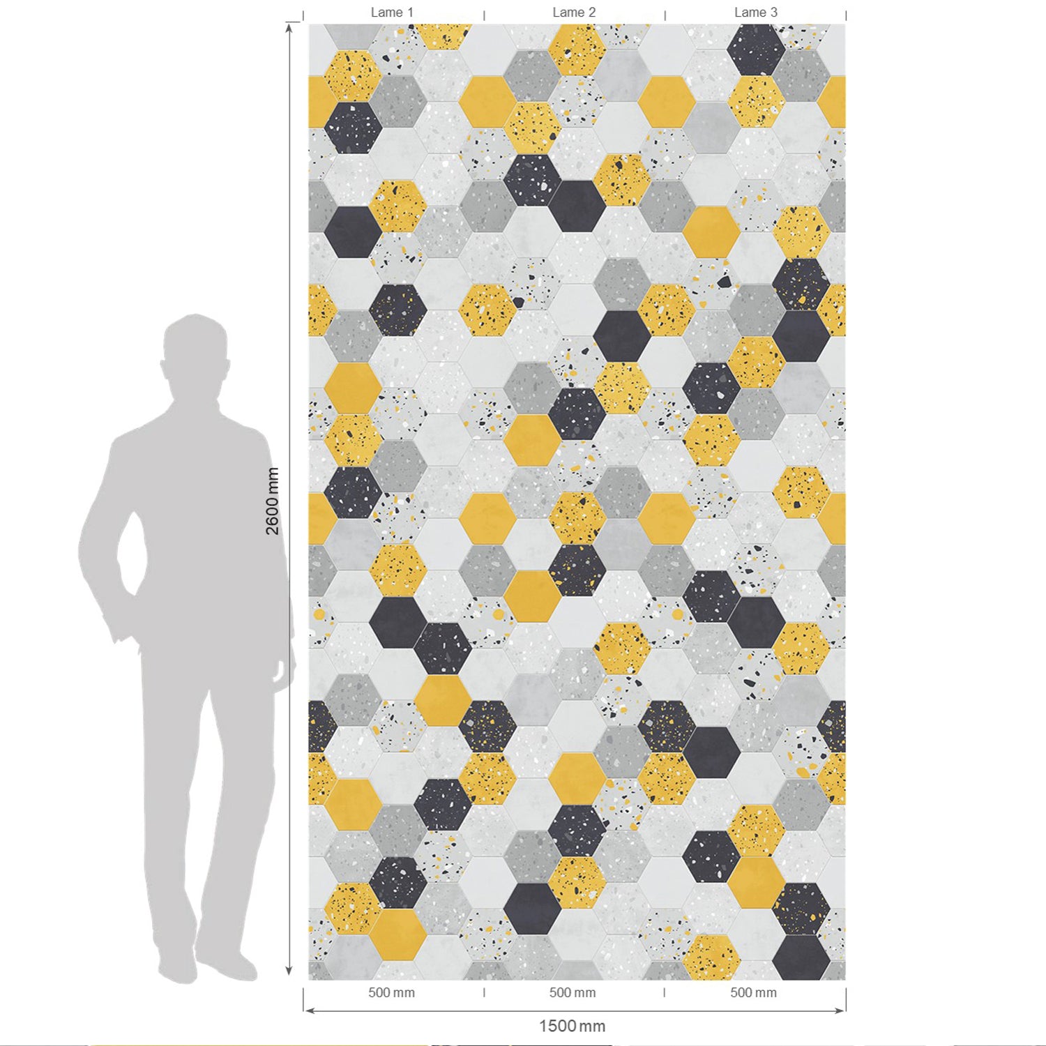 Revêtement mural Element 3D Terrazzo tomettes