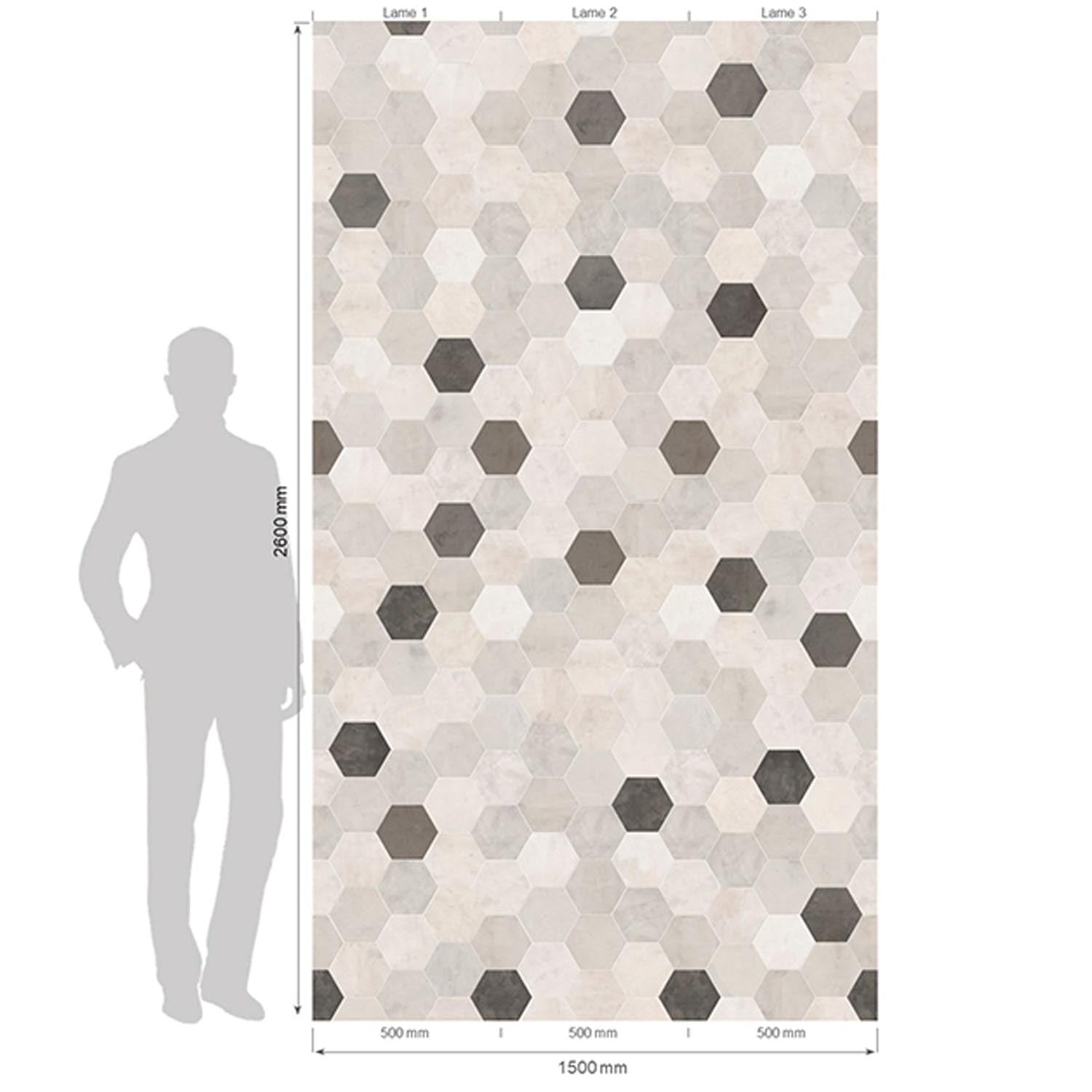 Revêtement mural Element 3D Tomettes béton