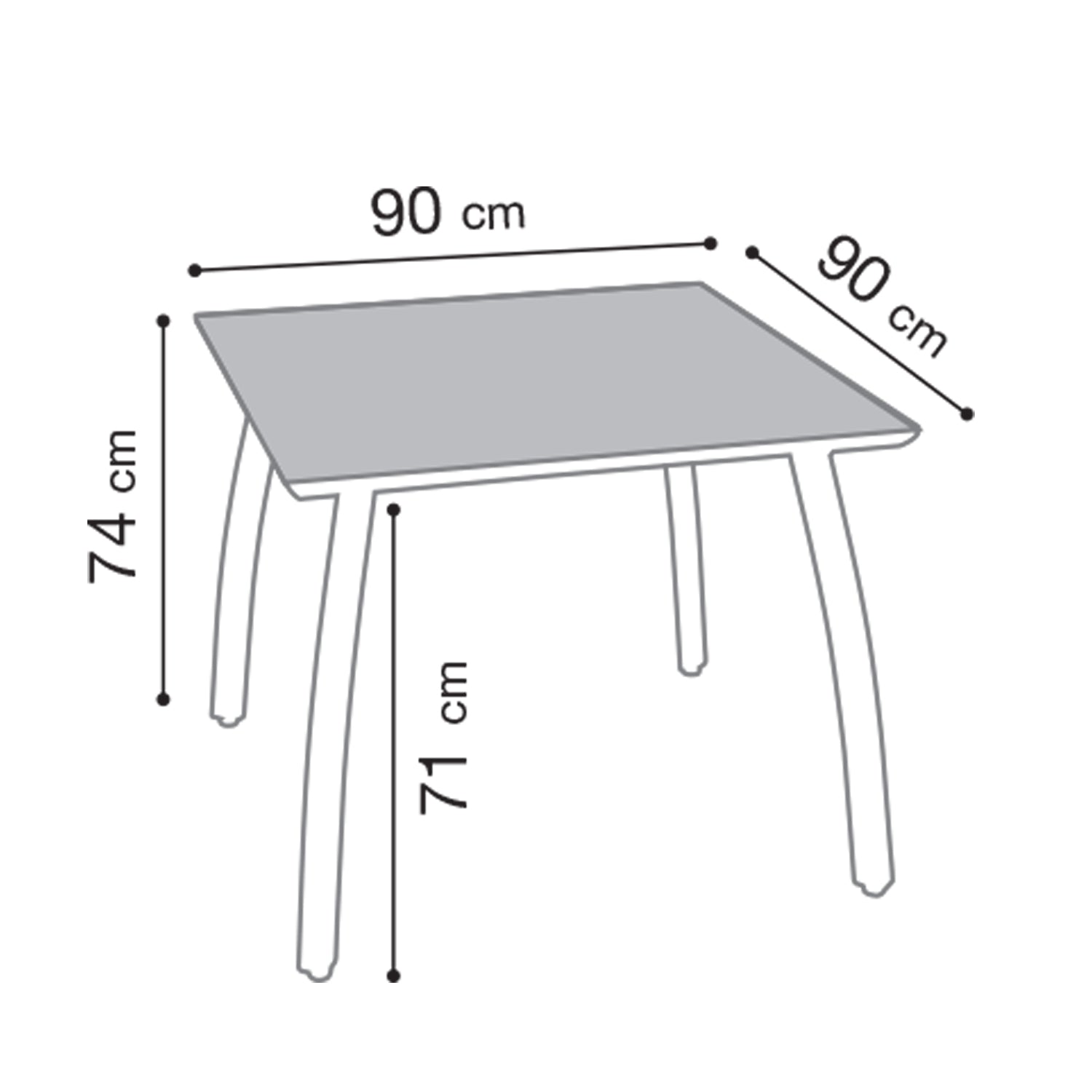 Pied de table fixe Sunset 90 x 90 cm