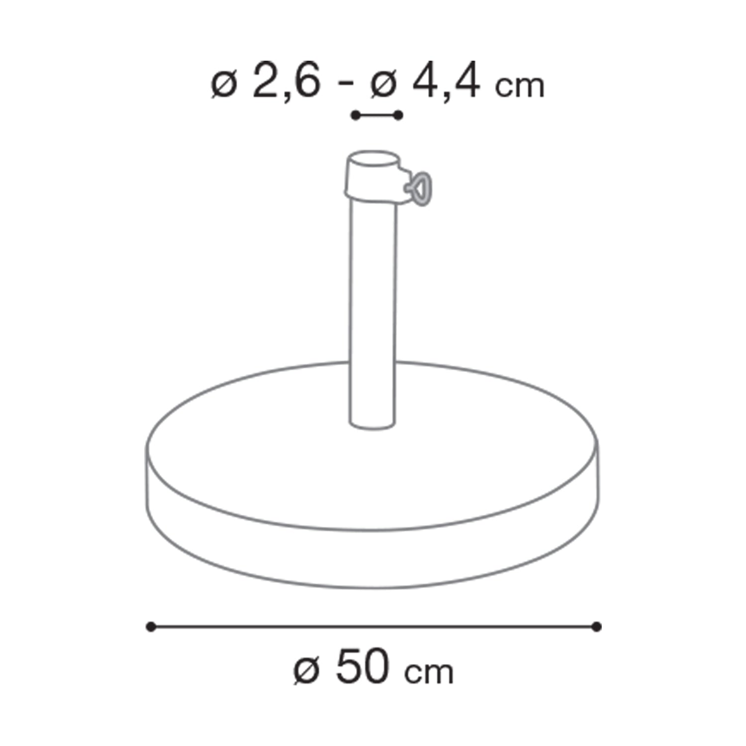 Base résine de parasols Ø50