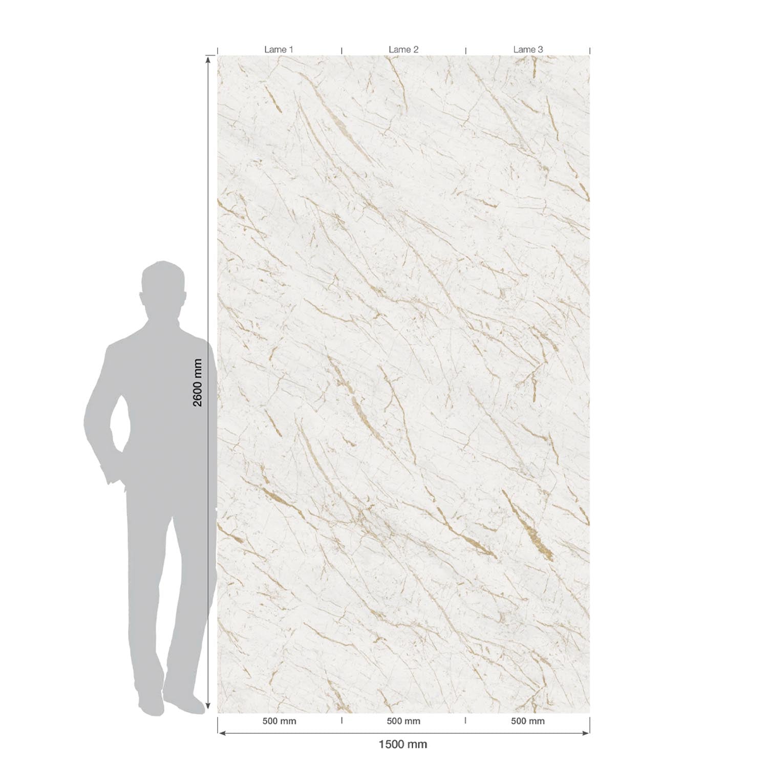 Revêtement mural Element 3D Marble Calacatta brillant