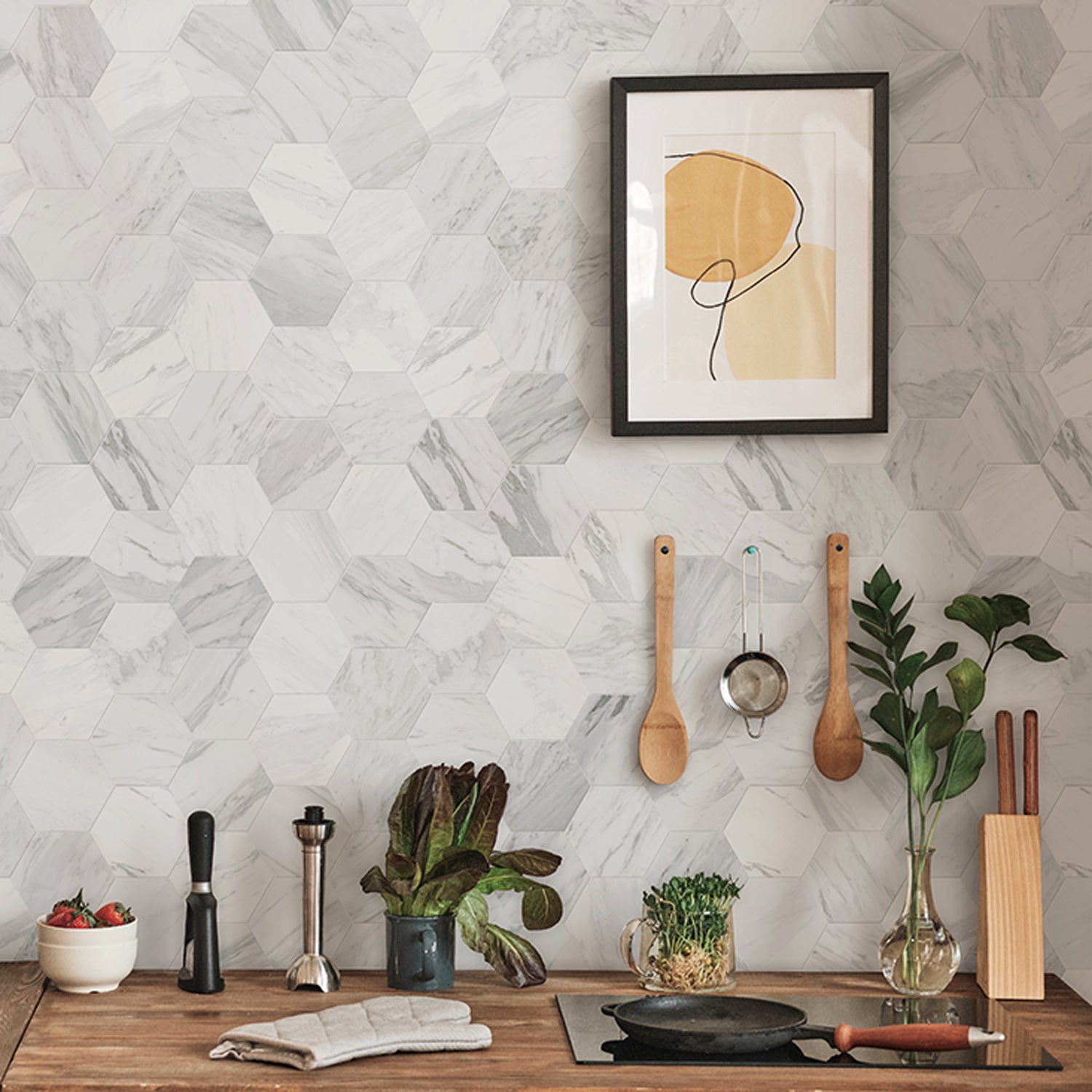 Revêtement mural Element 3D Marbre Tomettes