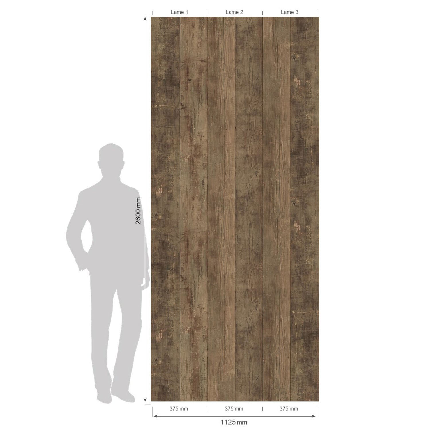 Revestimiento de pared Element 3D rústico marrón