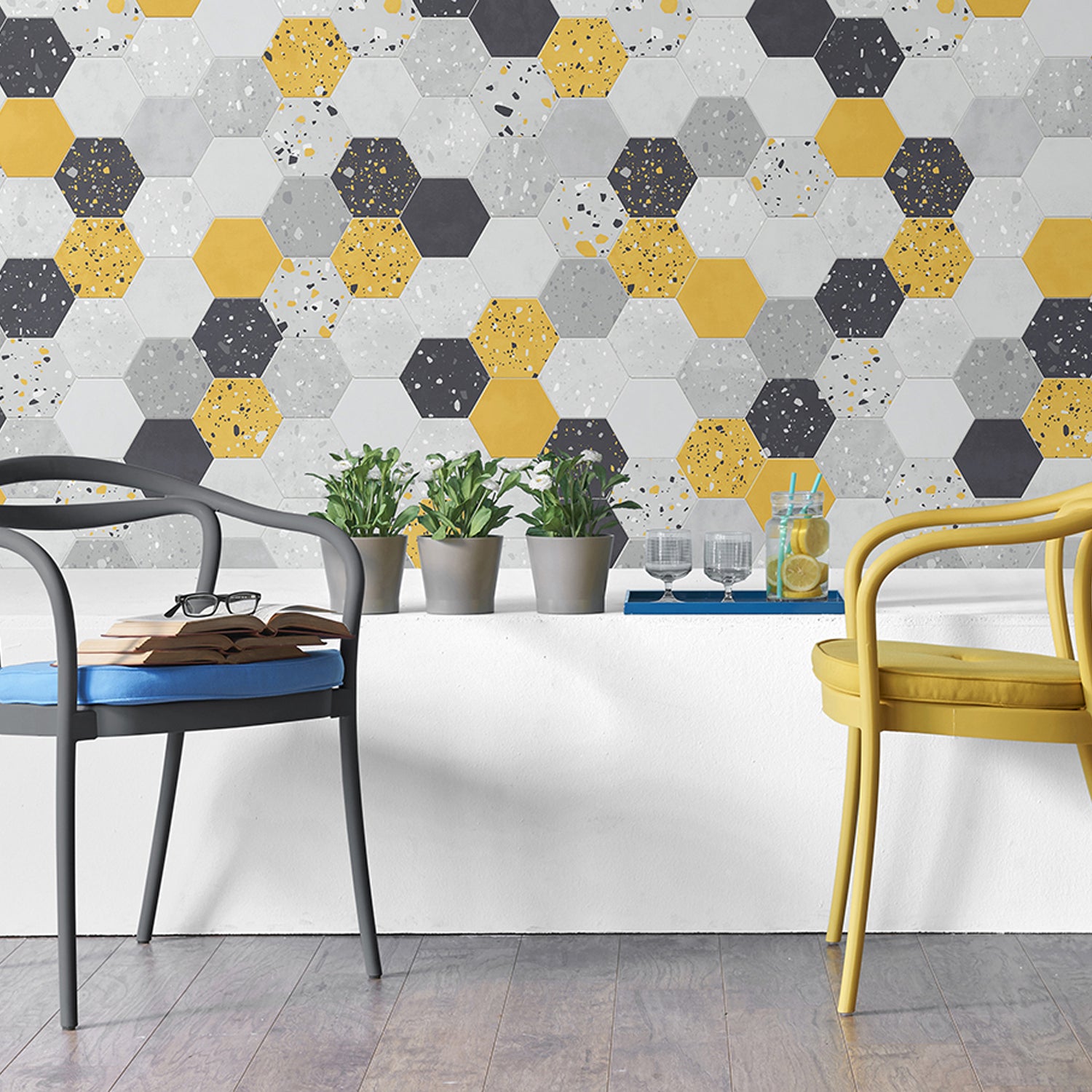 Revêtement mural Element 3D Terrazzo tomettes