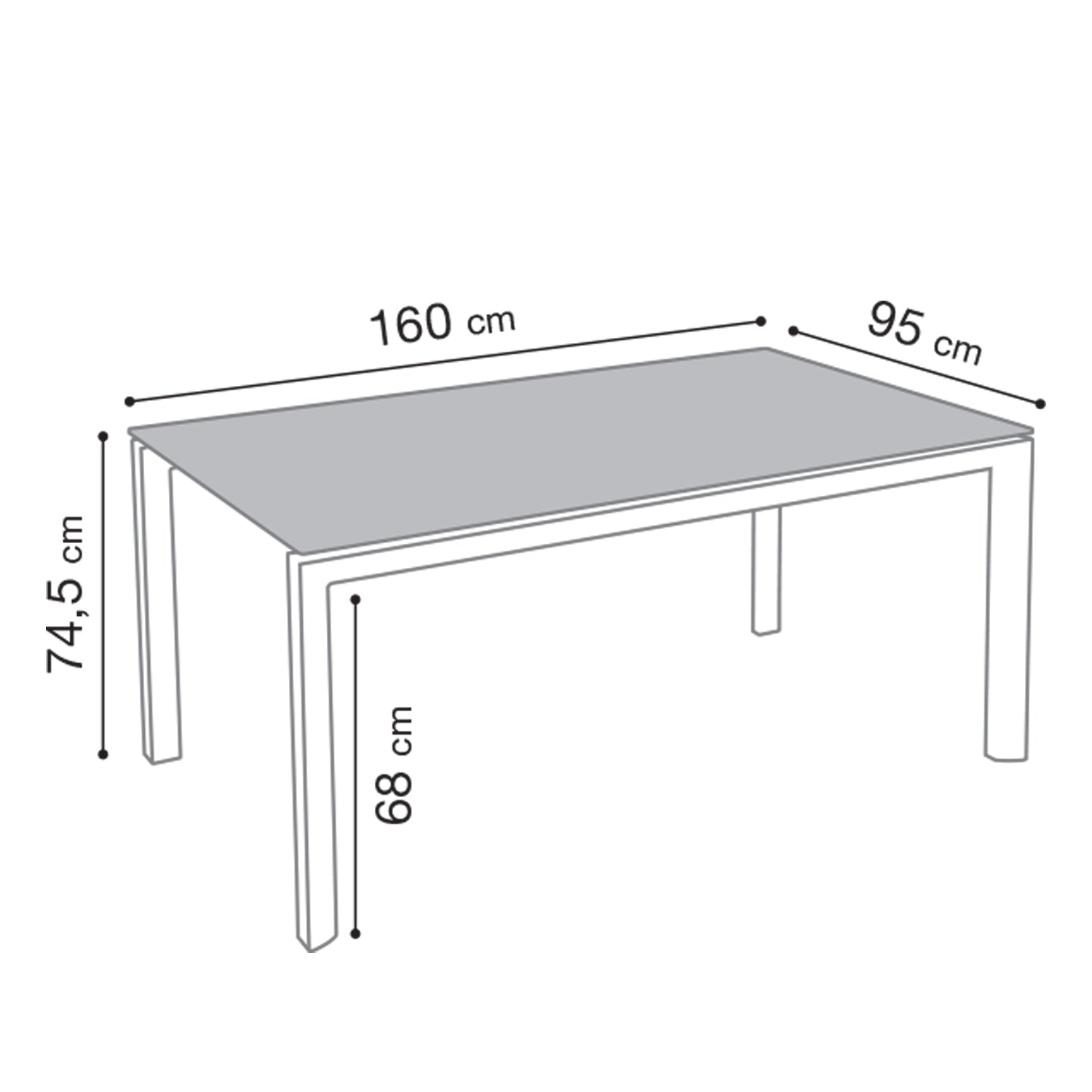 Table Greggia 160 x 95 cm
