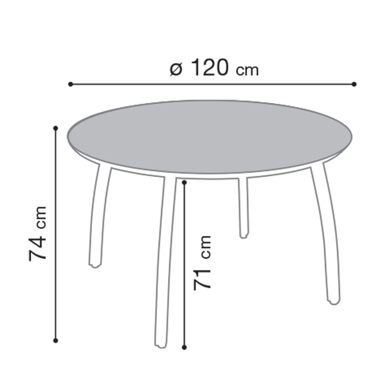 Pied de table fixe Sunset Ø120 cm